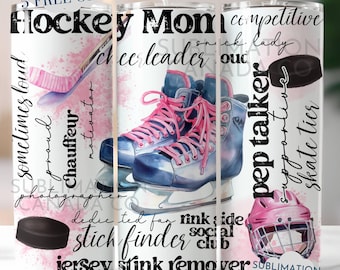 Vaso envolvente de 20 oz para mamá de hockey para niñas, diseño de vaso envolvente de 20 oz para hockey rosa Coquette, descarga DIGITAL SOLAMENTE Vaso envolvente para mamá de hockey
