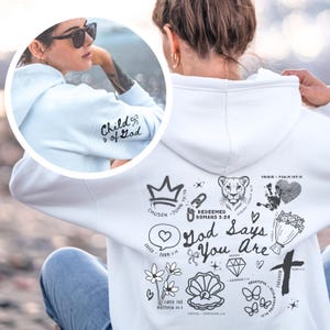 Christian Affirmation PNG, Hand Drawn Doodle Christian Designs SVG, Child of God Png God Says You are , Teen and Kids Christian Designs SVG