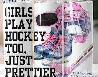 Girls Hockey 20 Oz Tumbler Wrap,Coquette Pink Hockey 20 Oz Wrap Hockey Sublimation Tumbler Design Download DIGITAL ONLY Hockey Mom Wrap