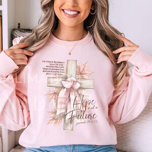 Coquette automne Christian Affirmation Png, Hope and a Future Png, automne chrétien Png, Tshirt Sublimation Coquette Christian, téléchargement numérique