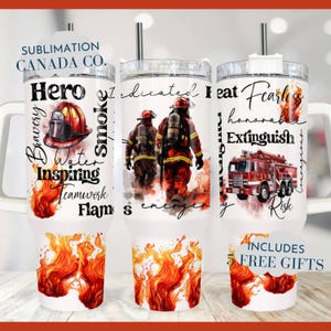Vigile del fuoco 40 Oz Tumbler Wrap, 40 Oz Wrap Tumbler per sublimazione per vigili del fuoco Scarica PNG SOLO DIGITALE istantaneo Carino 40 Oz Fire Hero Png
