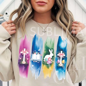 Pincelada Coqueta Cristiana Pascua Png, Camiseta Cristiana Pascua Sublimación, Diseños De Pascua Para Tazas, Conejito De Pascua Png, Cruz De Jesús png