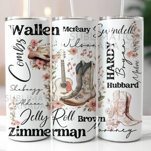 Countryzangers 20 Oz Tumbler Wrap, 20 Oz Wrap Country Stars png Coquette Guitar Sublimatie Tumbler Download PNG Instant ALLEEN DIGITAAL