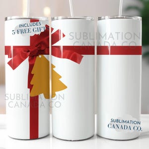 Cute Christmas Bow 20 Oz Tumbler Wrap, Christmas Present Wrap for Christmas, Personalizable 20 oz Holiday Tree Wraps, Digital Download