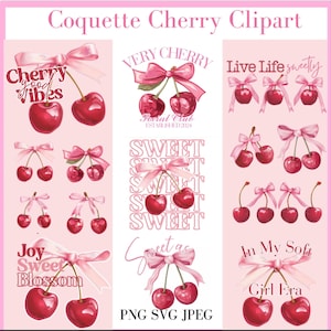 Cherry Png, Cherry Svg, Coquette Aesthetic Cherry Clipart, Cherry Tshirt Sublimation, Cherry Shirts, Summer Fruit Png Design Download Only