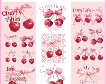Cherry Png, Cherry Svg, Coquette Aesthetic Cherry Clipart, Cherry Tshirt Sublimation, Cherry Shirts, Summer Fruit Png Design Download Only