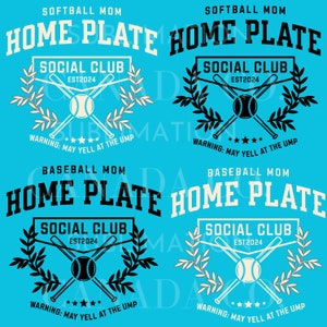 Softball Mom PNG, Baseball Mom png, Home Plate Social Club SVG, Digital Download Only, Funny Baseball Png, Funny Softball Png, Download File