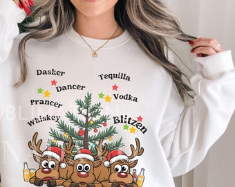 Drôle de Noël Png/SVG, renne ivre Png, belle liste du père Noël Noël Tshirt sublimation téléchargement numérique uniquement, drôle de Noël SVG