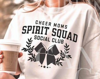 Cheer Mom PNG, Cheer Leader Moms Social Club png Cheer Mom SVG, Instant Digital Download Only, Cheer Mom Svg,Coquette Cheer Spirit Squad Png