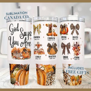 Envoltura para vaso con afirmación cristiana de otoño Envoltura para vaso con versículo bíblico de otoño de 40 oz Envolturas cristianas para sublimación Envoltura de 40 oz Envoltura de temporada de otoño