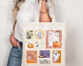 Halloween Stamp Shirt Design Svg Clipart Trendy Fall Shirts png Stamp Ghosts Witches Svg, Cute Stamp Design Download for Halloween Autumn