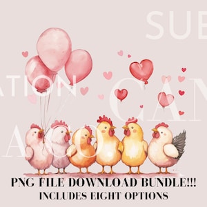 Saint-Valentin poulet Png, poulet et coq Saint-Valentin, poule mignonne Png, conception coeur Saint-Valentin, carte de Saint-Valentin png, oiseaux en téléchargement numérique