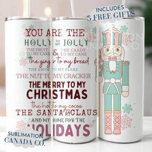 Quebra-nozes de Natal 20 Tumbler Wrap Png, Presente de casal para cônjuge Tumbler Wrap, Presente de Natal 20 Oz Png, Melhor amigo Quebra-nozes 20 Oz Design Png