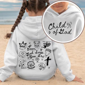 Christian Affirmation PNG, Hand Drawn Doodle Christian Designs SVG, Child of God Png God Says You are , Teen and Kids Christian Designs SVG