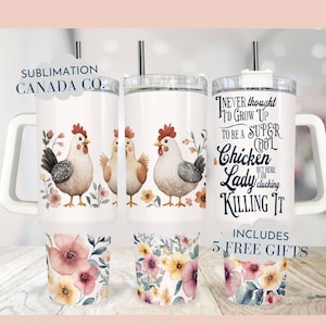 Funny Chicken 40 Oz Tumbler Wrap, 40 Oz Wrap,Crazy Chicken Lady Tumbler Wrap Sublimation Download PNG Instant DIGITAL ONLY 40 Oz Chicken Png