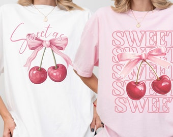 Cherry Png, Cherry Svg, Coquette Estetyczny Cherry Clipart, Cherry Tshirt Sublimacja, Cherry Koszulki, Letnie Owoce Png Projekt Pobierz Tylko