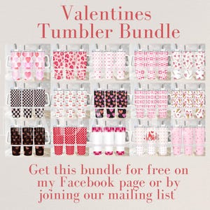 Valentines Day Tumbler Wrap Png Bundle, Coquette Pink Valentines Designs 40 Oz Tumbler Wrap, 40 Oz Tumbler Wrap Sublimation Download Only