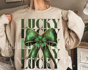Coquette St Patricks Day Png, Lucky Bow Svg, St Patrick's Bow Clipart, Lucky Png, Clover Bow SVG, St Patrick Day Shirt Digital Download Only