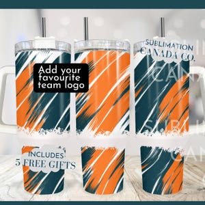Envoltório de copo de 40 oz personalizado para equipe esportiva, hóquei, futebol, logotipo de beisebol, sublimação, copo Miami, Flórida, download instantâneo SOMENTE DIGITAL
