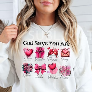 Affirmation chrétienne Coquette femme Png, Dieu dit que vous êtes Png, Pâques chrétien Png, Tshirt Sublimation Coquette Christian, téléchargement numérique
