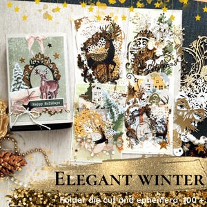 Elegant Christmas Die Cut Set: Holiday Crafting Elements