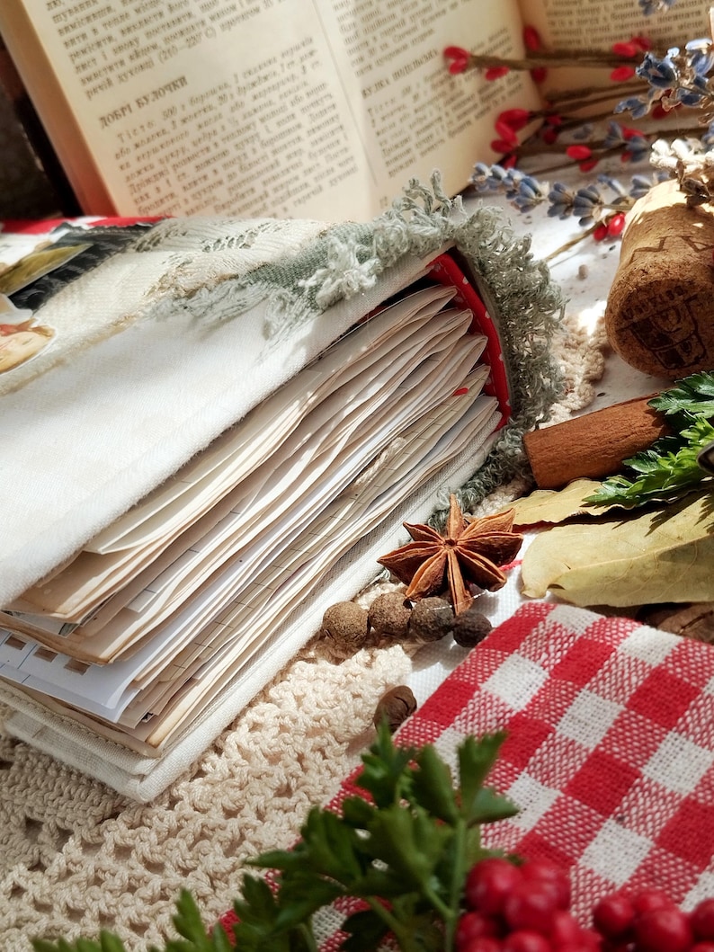Rustic Recipe Pages Handmade Farmhouse Recipe Journal, Rustic Junk Cookbook, Cottagecore ...