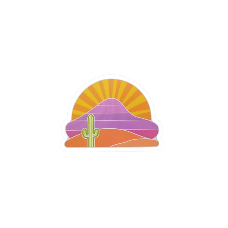 Swothwest Sticker 80's Desert Sunrise Sticker I Desert Sunrise I Southwest Sticker I ...