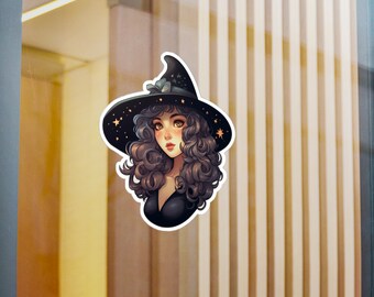 Linda bruja V2 I pegatina espeluznante I pegatina de Halloween I calcomanía para computadora portátil I calcomanía de botella de agua