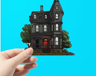 Black Victorian Mansion Sticker