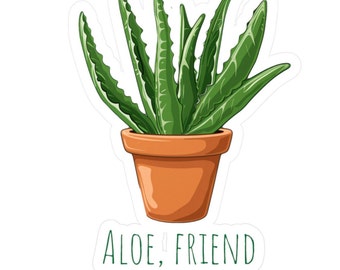 Aloe Freund I Aloe Aufkleber I Zimmerpflanzenaufkleber I Sukkulenten Aufkleber I Pflanzenaufkleber I Wasser-, Kratz- und UV-beständiger Aufkleber