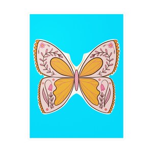 Floral and Frills Butterfly Sticker I Floral Sticker I Butterfly Sticker I Flowers And Butterfly Sticker I Water Bottle Decal I Laptop Decal