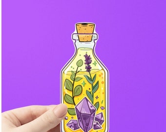 Purple and Yellow Potion Bottle Sticker