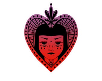 Crying Goth Girl Color Sticker  I Goth Sticker I Heart Sticker I Laptop Decal I Thermos Decal