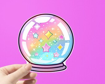 Rainbow Kawaii Crystal Ball with Stars