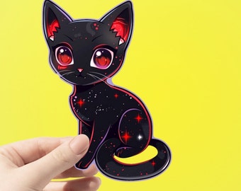 Little Black and Red Kitten Sticker
