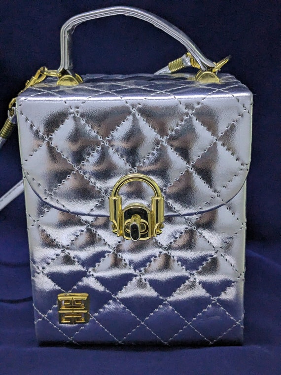 RARE VTG Givenchy Paris silver box purse