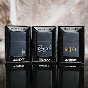 Personalized ZIPPO Lighter, Custom Gifts for Men, Groomsmen Wedding Gift, Fathers Day Gifts for Him, Engraved Monogram Initials