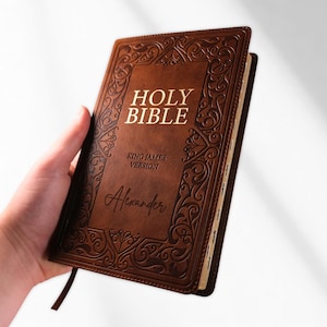Personalized KJV Bible, Custom Bible Name Engraved, Christian Gifts for Baptism, King James Version