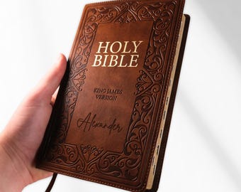Personalized KJV Bible, Custom Bible Name Engraved, Christian Gifts for Baptism, King James Version