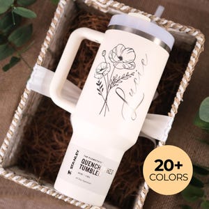 Personalized Stanley 40oz Tumbler, Custom Engraved Tumblers, Bridesmaid Proposal Gift, Gifts for Her, Insulated Travel Mug, Custom Logo