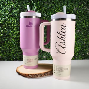 Coupe Stanley avec nom personnalisé, gobelets gravés personnalisés, nom du gobelet Stanley, 30 oz 40 oz