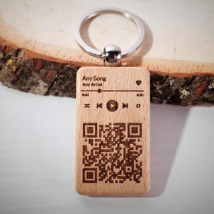 Scannable Song Keychain, Personalized QR Music Code Keychains, Our Song Spotify Gift, Music Lover Gifts