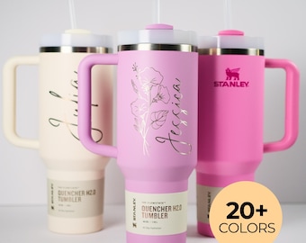 Personalized Stanley 40oz Tumbler, Custom Engraved Tumblers, Bridesmaid Proposal Gift, Gifts for Her, Insulated Travel Mug, Custom Logo