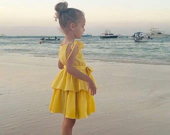 Girls Muslin Dress: Organic Cotton Boho Summer Outfit