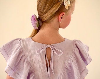 Muslin Flutter Sleeve Dress: Boho Butterfly Toddler Dress