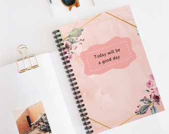 Cute Spiral Notebook, Pink Notebook