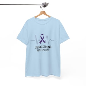 Epilepsy Warrior Shirt | Living Strong with Epilepsy | Epilepsy Awareness Tee | Purple Ribbon Support | Perfect Gift for Epilepsy Fighters