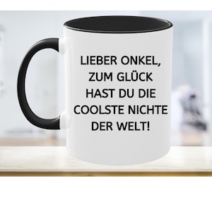 Bester Onkel Geschenk - Kaffeetasse mit Spruch - Geburtstag Weihnachten Herrentag - Geschenkidee von Nichte - Taufpate Geschenk