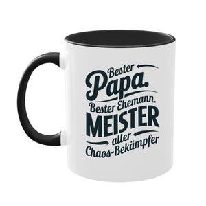 Tasse Bester Papa - Geschenk für Papa und Ehemann - Meister aller Chaos-Bekämpfer - Geschenkidee Geburtstag oder Vatertag