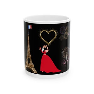 Elegant Paris Eiffel Tower Ceramic Mug - Perfect Souvenir Coffee Cup - Paris vacation gift